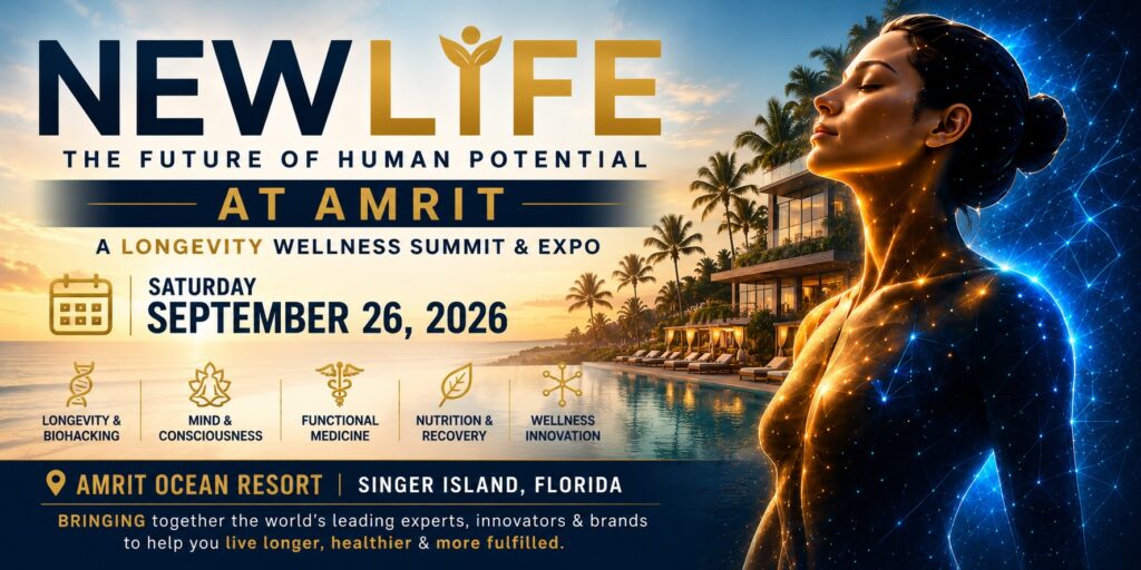 NEW LIFE: The Future of Human Potential - A Longevity Wellness Summit & Expo. Amrit Ocean Resort, FL. Sat, Sep 26, 2026.